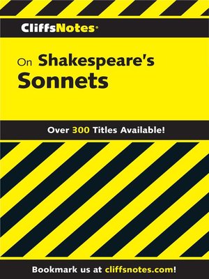 cover image of CliffsNotes on Shakespeare's Sonnets 2E